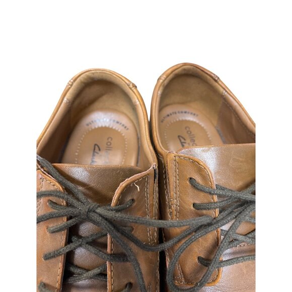 Clarks mens brown leather dress oxfords sz 9.5W SKU 9770 - Picture 9 of 16